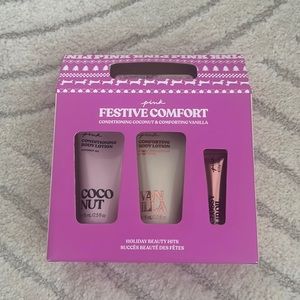 Pink holiday lotion & lip oil set
